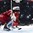 PARIS, FRANCE - MAY 8: Belarus's Mikhail Karnaukhov #69 and Oleg Yevenko #25 look on as Canada's Claude Giroux #28 scores during preliminary round action at the 2017 IIHF Ice Hockey World Championship. (Photo by Matt Zambonin/HHOF-IIHF Images)